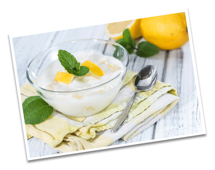Joghurt Zitronen Dessert Detail